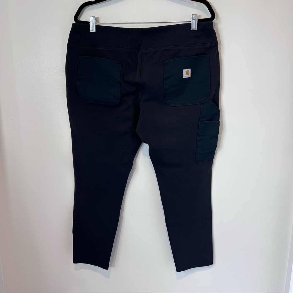 Carhartt Womens Plus Size Slim Fit Mid-Weight Force Pocket Legging Black XL - Picture 14 of 16